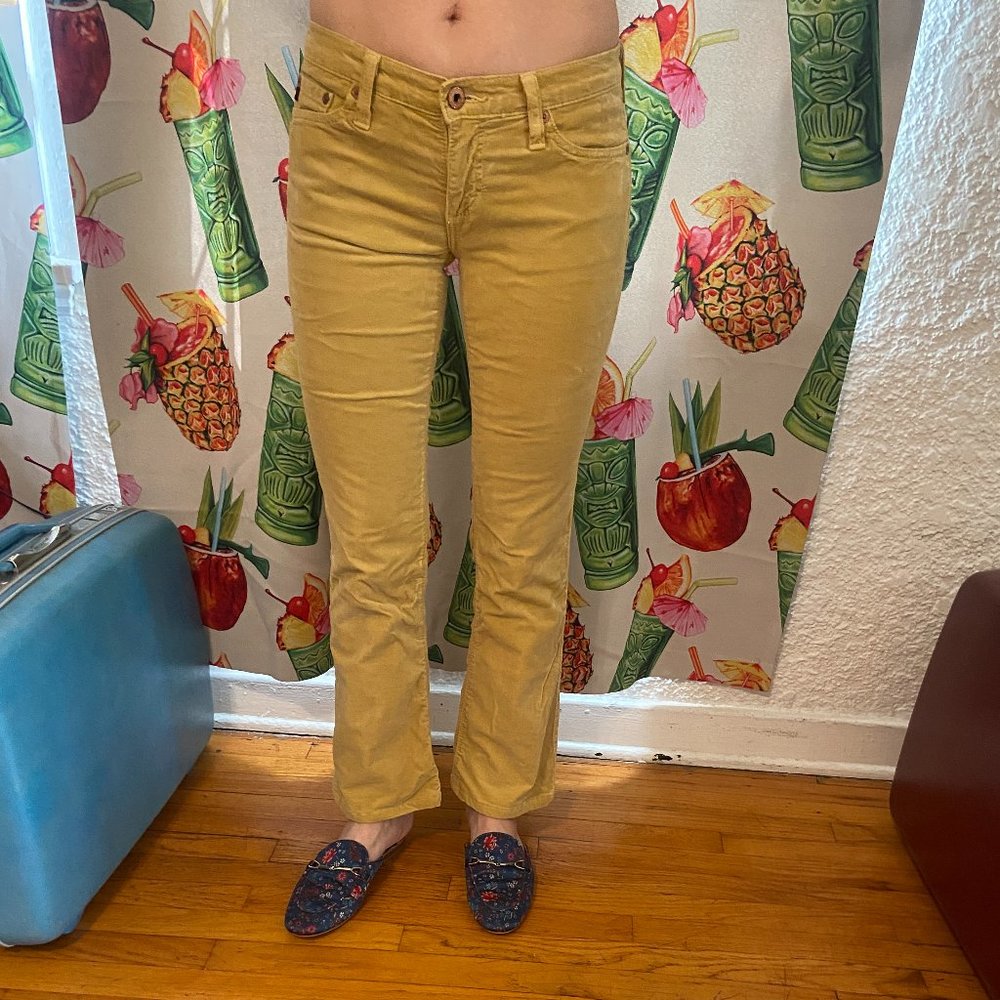 AG Adriano Goldschmied yellow corduroy flare bootcut pants size 25